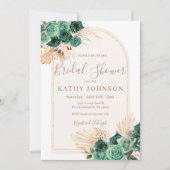 Hunter Green Pampas Grass Arch Vrijgezellenfeest Kaart (Voorkant)