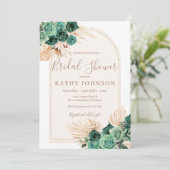 Hunter Green Pampas Grass Arch Vrijgezellenfeest Kaart (Staand voorkant)