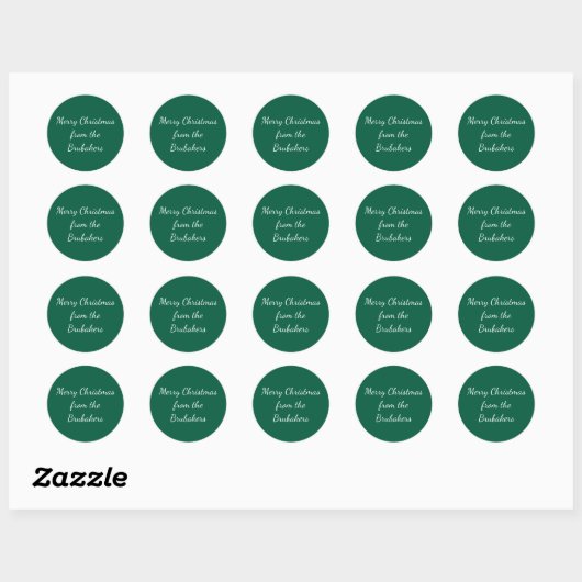 Hunter Green Personalized Christmas Envelope Ronde Sticker (Vel)