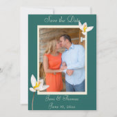 Hunter Green Photo Flat Save the Date Kaart (Voorkant)