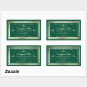 Hunter Green Product Label Gold Lijst Roos (Vel)