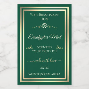 Hunter Green Product Label Gold Lijst  Roos Voedselcontainer Etiket