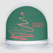 Hunter Green Red Graphic Tree Foto jaarlijks Sneeuwbol (Voorkant)