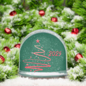 Hunter Green Red Graphic Tree Foto jaarlijks Sneeuwbol (Kerstmis)