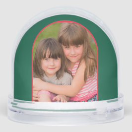 Hunter Green Red Graphic Tree Foto jaarlijks Sneeuwbol