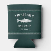 Hunter Green Rustic Vist Cabin Persoonlijk Blikjeskoeler (Achterkant)