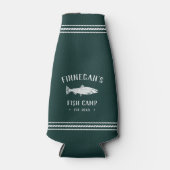 Hunter Green Rustic Vist Cabin Persoonlijk Flesjeskoeler (Voorkant)