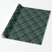 Hunter Green Scottish Tartan Pset Holiday Cadeaupapier (Uitgerold)