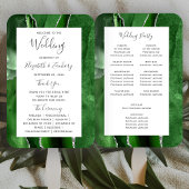 Hunter Green Silver Agaat Wedding Programma Handwaaier