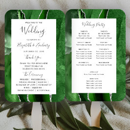 Hunter Green Silver Agaat Wedding Programma Handwaaier