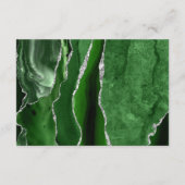Hunter Green Silver Agate Wedding Details Informatiekaartje (Achterkant)