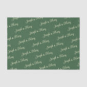 Hunter Green & Soft Crème Script Golfbaan Tissuepapier (Voorkant)