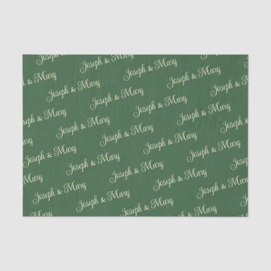 Hunter Green & Soft Crème Script Golfbaan Tissuepapier (Voorkant)