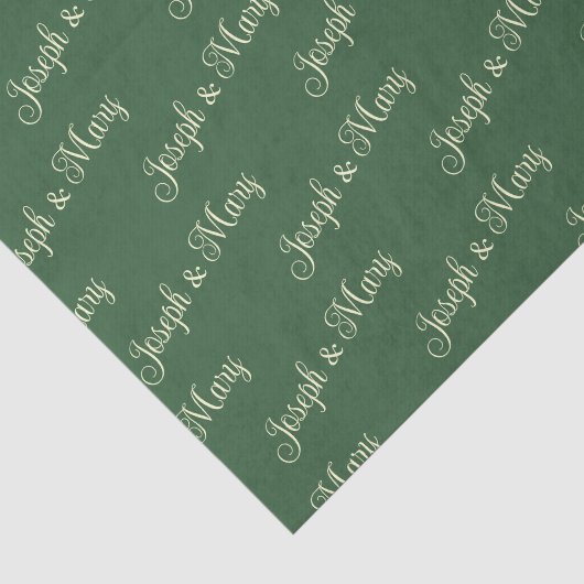Hunter Green & Soft Crème Script Golfbaan Tissuepapier (Detail)