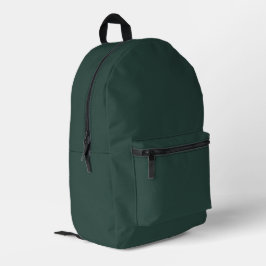Hunter Green Solid Color Bedrukte Rugzak
