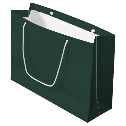 Hunter Green Solid Color Groot Cadeauzakje (Voorkant Gekanteld)