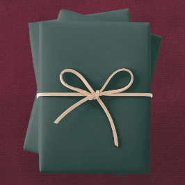 Hunter Green Solid Color Inpakpapier Vel
