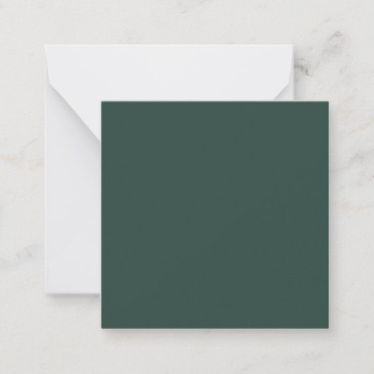Hunter Green Solid Color Notitiekaartje (Voorkant)