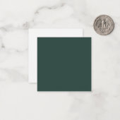 Hunter Green Solid Color Notitiekaartje (Voorkant / Achterkant in situ)
