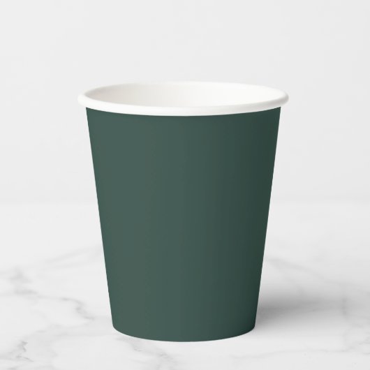 Hunter Green Solid Color Papieren Bekers (Voorkant)