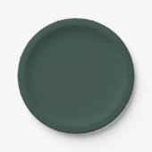 Hunter Green Solid Color Papieren Bordje (Voorkant)