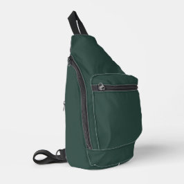 Hunter Green Solid Color Sling Bag