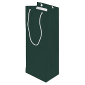 Hunter Green Solid Color Wijn Cadeautas (Achterkant Gekanteld)