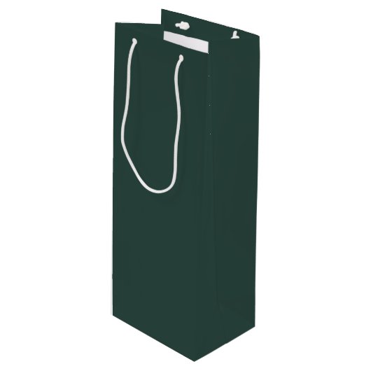Hunter Green Solid Color Wijn Cadeautas (Voorkant Gekanteld)