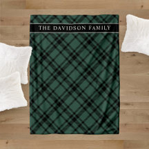 Hunter Green Tartan Plaid Vakantie Familienaam