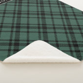 Hunter Green Tartan Plaid Vakantie Familienaam Sherpa Deken (3/4)