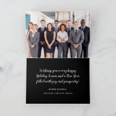 Hunter Green Tartan Pset Business Holiday Kaart (Binnen)