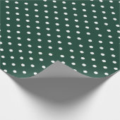 Hunter Green | Wappapier met witte poka-dot Cadeaupapier (Hoek)