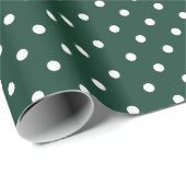 Hunter Green | Wappapier met witte poka-dot Cadeaupapier (Rol Hoek)