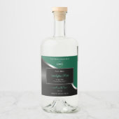 Hunter Green Wavy Silver Black Logo Productlabels Likeurfles Etiket (Voorkant)
