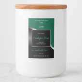 Hunter Green Wavy Silver Black Logo Productlabels Voedselcontainer Etiket (Voorkant)