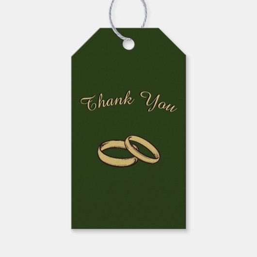 Hunter Green Wedding Cadeaulabel (Voorkant)