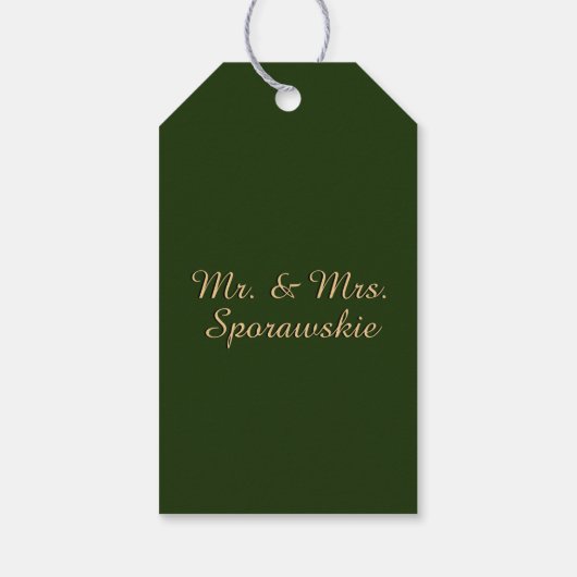 Hunter Green Wedding Cadeaulabel (Achterkant)