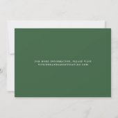 Hunter Green & White Calligraphy Save the Date (Achterkant)