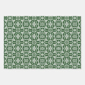 Hunter Green & White Patroon Inpakpapier Vel (Voorkant 3)