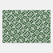 Hunter Green & White Patroon Inpakpapier Vel (Voorkant)