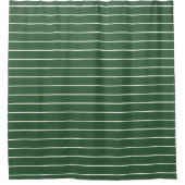 Hunter Groen en Wit Dun Horizontaal Gestreept Douchegordijn (Voorkant)