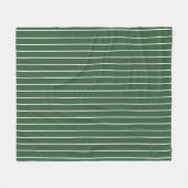 Hunter Groen en Wit Dun Horizontaal Gestreept Fleece Deken (Voorkant (Horizontaal))
