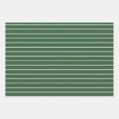 Hunter Groen en Wit Dun Horizontaal Gestreept Inpakpapier Vel (Voorkant)