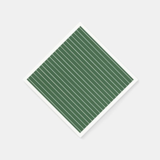 Hunter Groen en Wit Dun Horizontaal Gestreept Servet (Hoek)