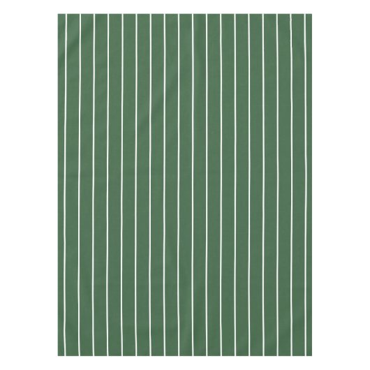 Hunter Groen en Wit Dun Horizontaal Gestreept Tafelkleed (Voorkant)