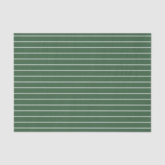 Hunter Groen en Wit Dun Horizontaal Gestreept Tissuepapier (Voorkant)