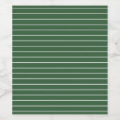 Hunter Groen en Wit Dun Horizontaal Gestreept Wijn Etiket (Enkel label)