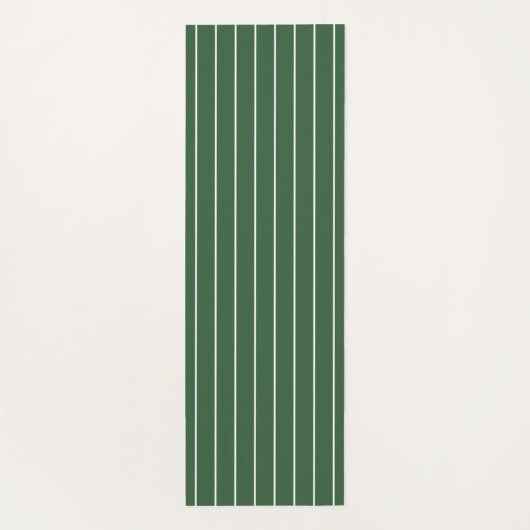 Hunter Groen en Wit Dun Horizontaal Gestreept Yogamat (Achterkant)
