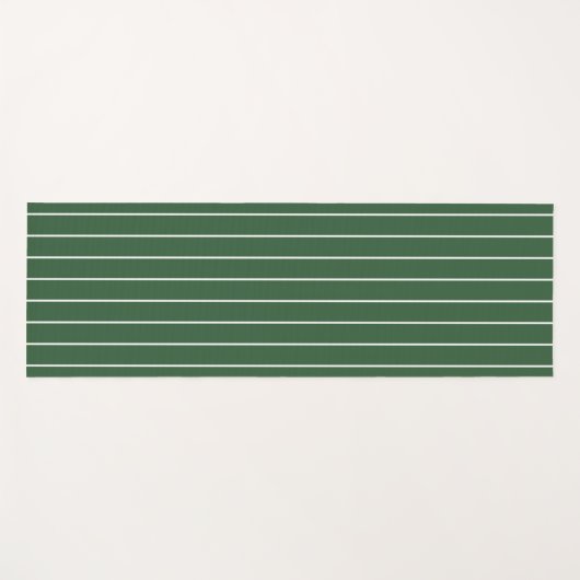 Hunter Groen en Wit Dun Horizontaal Gestreept Yogamat (Voorkant (horizontaal))
