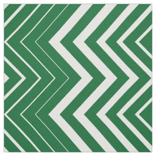 Hunter groen en wit zigzagchevron stof